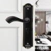 Black bedroom interior room door, solid wood door, door handle, silent door lock, mechanical door lock, lock, household universal type Application Scenario